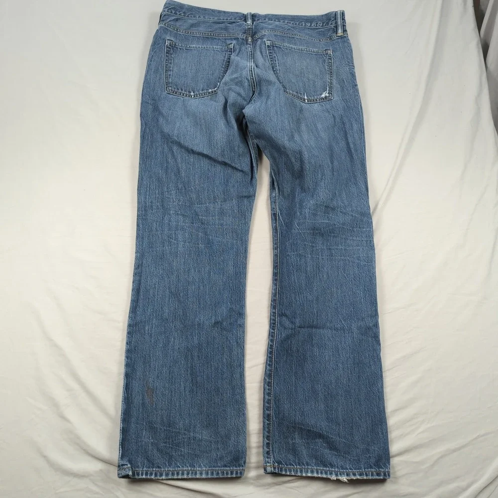 Gap Jeans‎ Mens 35x32 Blue 1969 Standard Distressed Casual Preppy Faded